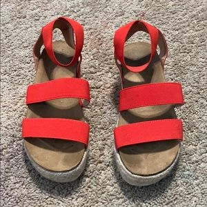 Red Sandals. Worn maybe once or twice. Super cute!